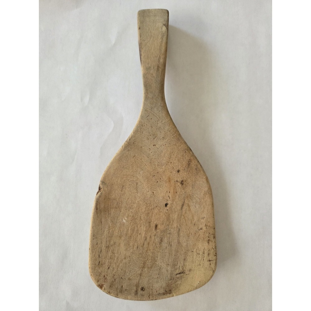 Vintage Primitive Wooden Curved Butter Paddle Folkart Farmhouse Granny Decor